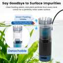 Aquarium Surface Skimmer, 96 GPH Flow Rate Ideal for Freshwater & Saltwater Compatible, 5W Efficient Waste Removal