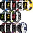 12 Pack Compatible with Apple Watch Band 40mm 41mm 42mm 44mm 45mm 46mm 49mm 38mm, Breathable Soft Silicone Sport Replacement Strap Men Women for iWatch Series 11/10/9/8/7/6/5/4/3/2/1/SE/Ultra