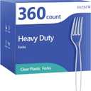 SACATR 360 Count Plastic Forks Heavy Duty, Plastic Silverware Clear Forks, Premium Disposable Forks Bulk, BPA-Free, Heat Resistant, Suitable for Parties, Events and Everyday Use