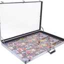 34"x22" Aluminum Card Display Case with Lock,Portable Trade Show Display Case-Sliver,for Sports Card,Jewelry Craft Collector Shows,Collectible Cards