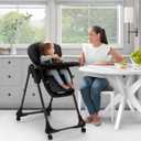Little Folks by Delta Children 2-in-1 SlimFold High Chair for Babies and Toddlers, Black, 21.5" W X 35" D X 41.5" H