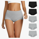 THANTH Boy Shorts Underwear for Women High Waisted Cotton Panties Full Coverage Boxer Briefs Underwear for Women 5 Pack S