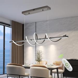 Likflyer Black 47.24in Snake-Shaped Twist Dimmable LED Pendant Chandelier