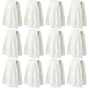 12 Pcs Disposable Mop Head Replacement Bulk 1.25'' Universal Headband Non Woven Commercial Mop Head Replacement Cut End Looped Open Dust Clamp Mop Head for Floor Cleaning Wet Home Industrial