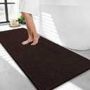 OLANLY Thick Bathroom Runner Rugs 44x24, Extra Soft Absorbent Chenille Bath Rugs, Rubber Backing, Machine Wash Dry, Long Bath Mats for Bathroom Floor, Tub and Shower, Home Decor Accessories, Brown