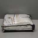 Pinch Pleated Black Out Curtains 84 Inch Long for Living Room, Beige White Thick Linen Memory Trained Boho Bedroom Darkening Curtain 84 Inch Length 2 Panel Set Double Layer Thermal Viral Window Drapes