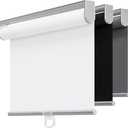 Cordless 100% Blackout Roller Shades for Windows,UV Protection Pull Down Shades,Room Darkening Door Blinds Thermal Insulated Fabric for Home Office and Bedroom(17" W x 72" H,White)