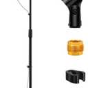 InnoGear Mic Stand, Microphone Stand Floor Detachable Boom Mic Arm Stands with Weighted Round Base, Height Adjustable from 34" to 60" for Blue Yeti HyperX QuadCast Shure SM58 Samson Q2U Fifine K669B