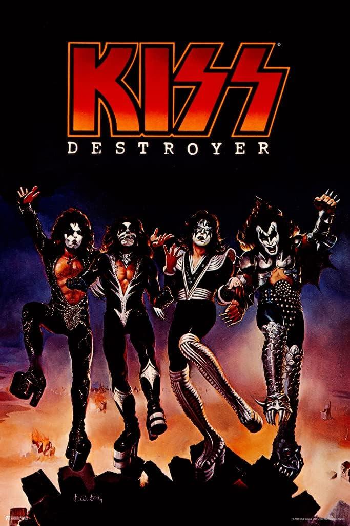 Kiss Destroyer Poster Album Cover Merchandise Collectibles Heavy Metal Music Merch Cool Wall Art Print Poster 12x18