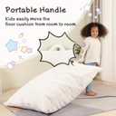 MOMCAYWEX 3-in-1 Kids Bean Bag Chair, Gaint Pillow Mattress for Kids, 35" x 50" x 10", Cream