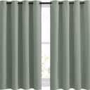 NICETOWN Blackout Sage Green Curtains for Cafe 45 inch Length - Grommet Room Darkening Sound Reducing Solid Curtains and Drapes for Small Windows, W52 x L45, 2 Panels
