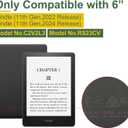 Case for 6" Kindle 11th Generation 2024/2022 Release, Light PU Leather Cover and Transparent Hard Back Shell,with Auto Sleep/Wake,Creamy White