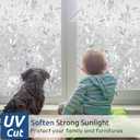 rabbitgoo Window Privacy Film, Decorative Stained Glass Window Film, Sun Blocking Glass Clings, Renter-Friendly Static Cling Frosted Sticker Covering for Home Door, Rainbow Tulip 23.6" x 78.7"