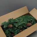 9 FT Christmas Garland with Lights, Battery Operated Green Garland Tree with Pine Cones Red Berries & 50 Lights, Realistic Artificial Decoration for Mantle Stairs Railing Fireplace Outdoor