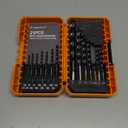 Crosstar M35 Cobalt Drill Bit Set for Hardened Metal & Stainless Steel - 21pcs Titanium Aluminum Nitride Coated (TiAlN), Three-Flute Design, 1/16"-1/2" Metal Drill Bits