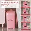 Vanpopubs 2 Pack 2.7 Gal Bathroom Trash Can with Lid, Automatic Trash Can Small Smart Garbage Can Touchless, Slim Motion Sensor Waterproof Plastic Trash Bins for Bedroom Office Kitchen Toilet Pink