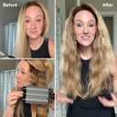 Three Barrel Curling Iron 1 Inch with LED Display, 15 Heat Settings 180-430F, Tourmaline Ceramic Triple Hair Waver for Beach Waves, Dual Voltage 110-240V, Auto Shut-Off, Glove Included, Gray
