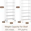 Golpart 8Tier Adjustable Storage Shelves Metal Wire Shelving Standing Shelf, 8-tier-12"Dx22"Wx72"H