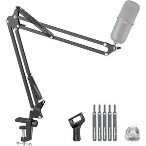 InnoGear Boom Arm Microphone Mic Stand for Blue Yeti HyperX QuadCast SoloCast Snowball Fifine Shure SM7B and Other Mic, Black