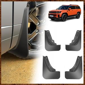 Muslogy Mud Flaps Front and Rear Mudguards Compatible with 2024 2025 Hyundai Santa Fe Accessories All-Weather Fender Mud Splash Fender Flares No Need to Drill 4PCS Set