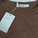 REORIA Butsmooth Women's Sleeveless Halter Neck Double Lined Casual Basic Crop Tank Tops (Medium, Coffee)