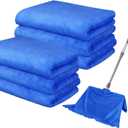 6 Pack Microfiber Cleaning Cloths Extra Large 30" x 20",XL Rags Washable Reusable Streak Free Lint Free Towels for Floor Mop,Glass,Windows,Kitchen,Bathroom,Office & Car Cleaning(Blue)
