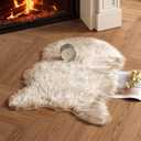 MIULEE Fluffy Rug Soft Shaggy Faux Fur Area Rug Luxury Plush Sheepskin Carpet for Bedroom Living Room Sofa Chair 2 x 3 Feet, Beige