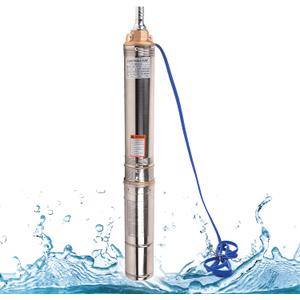 Doppy 4" Deep Well Submersible Pump, 1HP/220V/60Hz,207 Ft Head/33gpm,with 49 ft Electric Cord Stainless Steel Water Pump,With 1.25" NPT Connector, for Irrigation,Farms,Industrial,Home