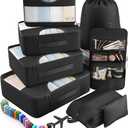 Veken 10 Set/8 Set Packing Cubes for Travel Essentials, Suitcase Organizer Bags in 4 Sizes, Carry-On Luggage Accessories with Large Laundry & Toiletry Bag, Must-Have for Airplane, Road Trip & Camping