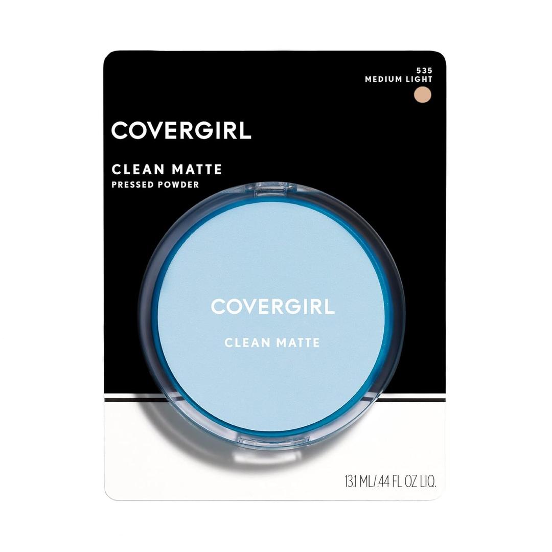 COVERGIRL Clean Matte Pressed Powder, Medium Light 535, 0.35 Oz, Pack of 1  