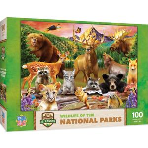 MasterPieces  100 Piece Jigsaw Puzzle for Kid 6+ Years, Wildlife of The National Parks, Educational and Fun Game, Gift Idea for Children, 19" x 14"