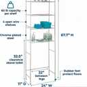 Honey-Can-Do Over-the-Toilet Bathroom Storage Shelf, Steel, Chrome, 4-Tier