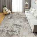 ROYHOME Modern Abstract Area Rug 8x10 Non Slip Non Shedding Rug Low Pile Stain Resistant for Bedroom Living Room,Brown Grey