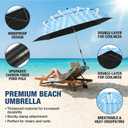 Geetery 2 Pack 48.6 Inch Large Double Canopy Beach Umbrella with Clamp Adjustable Portable Beach Chair Umbrella with Clip for Outdoor Wheelchair, Patio, Golf Carts, Camping