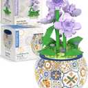 PieceRelax Puzzle Planter and Flower Decoration Building Set - Singing Birds and Flowers with Lotus (3D Puzzle Planter with Flower Bouquet Building Decoration Set) [K1104+KZ1029]