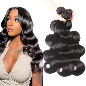 Natural Black Body Wave Human Hair Bundles 3 Bundles Body Wave Hair Brazilian Virgin Human Hair Extensions Unprocessed Hair Bundles for Women 22 24 26 Inch 300g