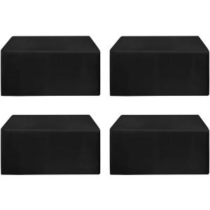 HolidayIdeas Fitted Black Tablecloths - 72 x 30 Inch - 4 Pack Rectangle Table Clothes for 6 Foot Tables, Polyester Fabric Table Cover for Vendor Booth, Parties, Holiday Dinner, Wedding, Trade Show