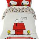 Peanuts Charlie Brown & Snoopy Classic Pals Super Soft Comforter and Sheet Set, 5 Piece Full Size, (Officially Licensed Product) Franco Collectibles