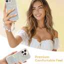 3 x Compatible with iPhone 16 Pro Case for Women Girls, Slim Fit Glitter Cute Phone Case for iPhone 16 Pro with Pearl Phone Charm Lanyard Wrist Strap, Shockproof Hard Protective Case 6.1 Inch Shiny Grey