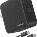 Nekteck 100W USB C Charger, Compact and Foldable Fast Charging GaN IV Charger with 6.6 Ft Cable, Compatible with MacBook Air/Pro, iPad Pro and All USBC Devices (Black)