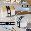 10 x Silicone Latch Strap for Slow Cooker Lid, Pot & Food Storage - 2-Pack Black, Reusable Universal Lid Lock & Adjustable Silicone Straps for Cooking