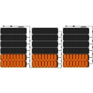 Riakrum 18 Pcs Heated Snow Melting Mats Outdoor, 10 x 30 in Winter Anti-Slip Heated Rubber Mat for Walkways Decks and Sidewalks, Electric Snow and Ice Melting Pads Connection with 9.84 ft Power Cord