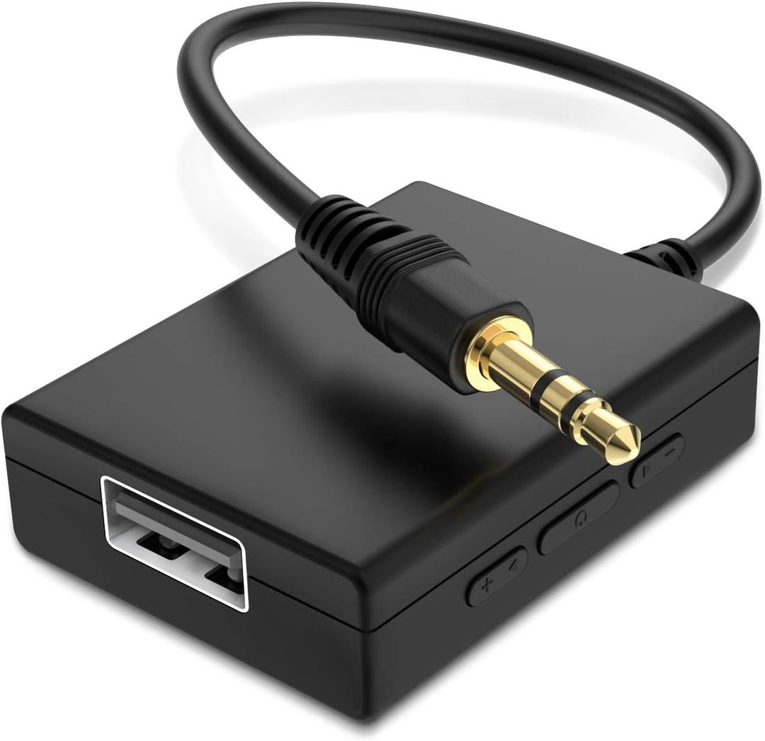 ANDTOBO USB to Aux Audio Adapter, 3.5mm Male to USB Female Adapter for Playing Music with Flash Drive in Car