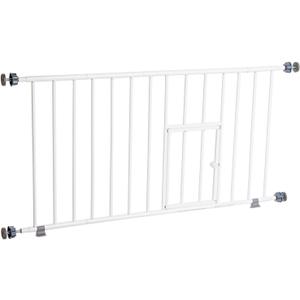 Carlson Pet Products MINI Expandable Extra Wide Pet Gate with Small Pet Door (916006), White, 18-31 inches
