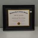 Americanflat 11x14 Diploma Frame - Gold Mat - Black