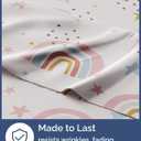 Kids Duvet Cover Set Queen Size - 3 Piece Rainbow Microfiber Duvet Cover Set & 2 Pillow Shams w/ Zipper Closure & Ties - Easy-Care & Fade Free -Soft & Cozy Bedding Set for Kids, Boys, Girls & Teens