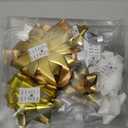 WRAPAHOLIC 16 Pcs Gift Bows Assortment - 14 Multi Colored Assorted Size Gift Bows (Gold, Silver, White) and 2 Crimped Curling Ribbons, Perfect for Christmas, Holiday, Party