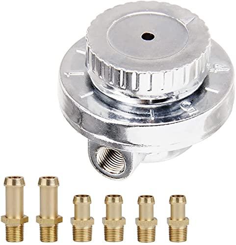 9710 Fuel Pressure Regulator Kit: 1-5PSI Manual Adjustable Engine Carburetor Carb With 1/4", 5/16",3/8" Fuel Adapters