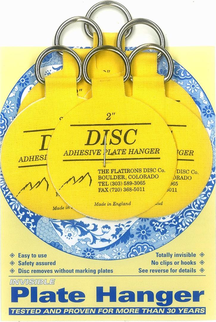 Flatirons Disc Adhesive Plate Hanger Set (6-2 Inch Hangers)