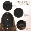 FESHFEN Ponytail Extensions - 26 inch Drawstring Long Curly Wavy Clip in Ponytails Synthetic Hair Piece Pony Tail Hairpieces for Women, Honey Blonde Mixed Light Brown